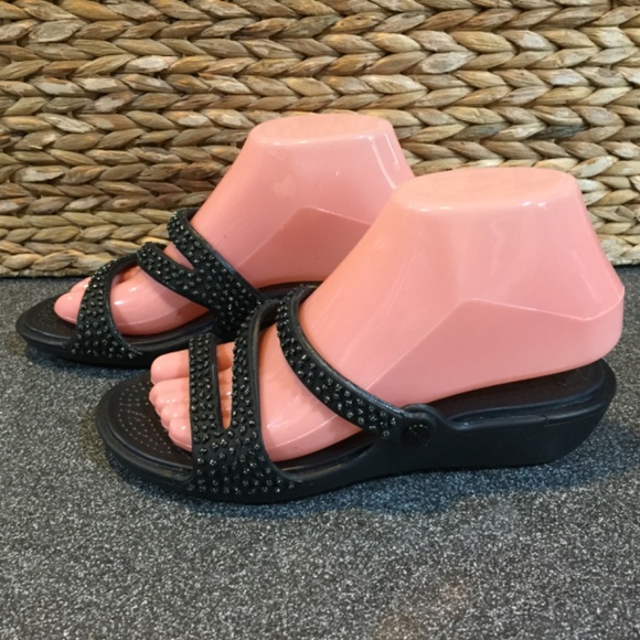 CROCS Black Studded Sandals - Picture 4 of 15